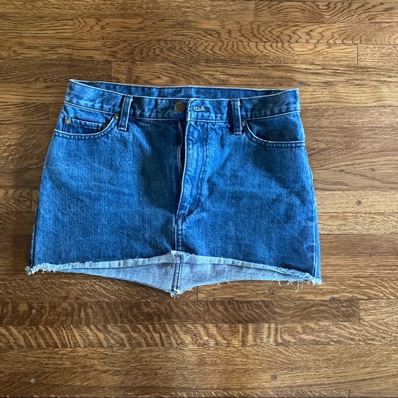 Free People Denim Mini Skirt Size 4 - Picture 2 of 4